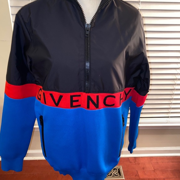 givenchy half zip logo band jacket